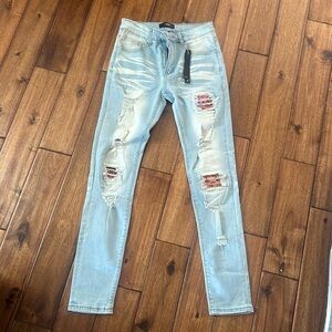 Amiri NEW with tag men’s size 30, pink bandana patchwork jeans.